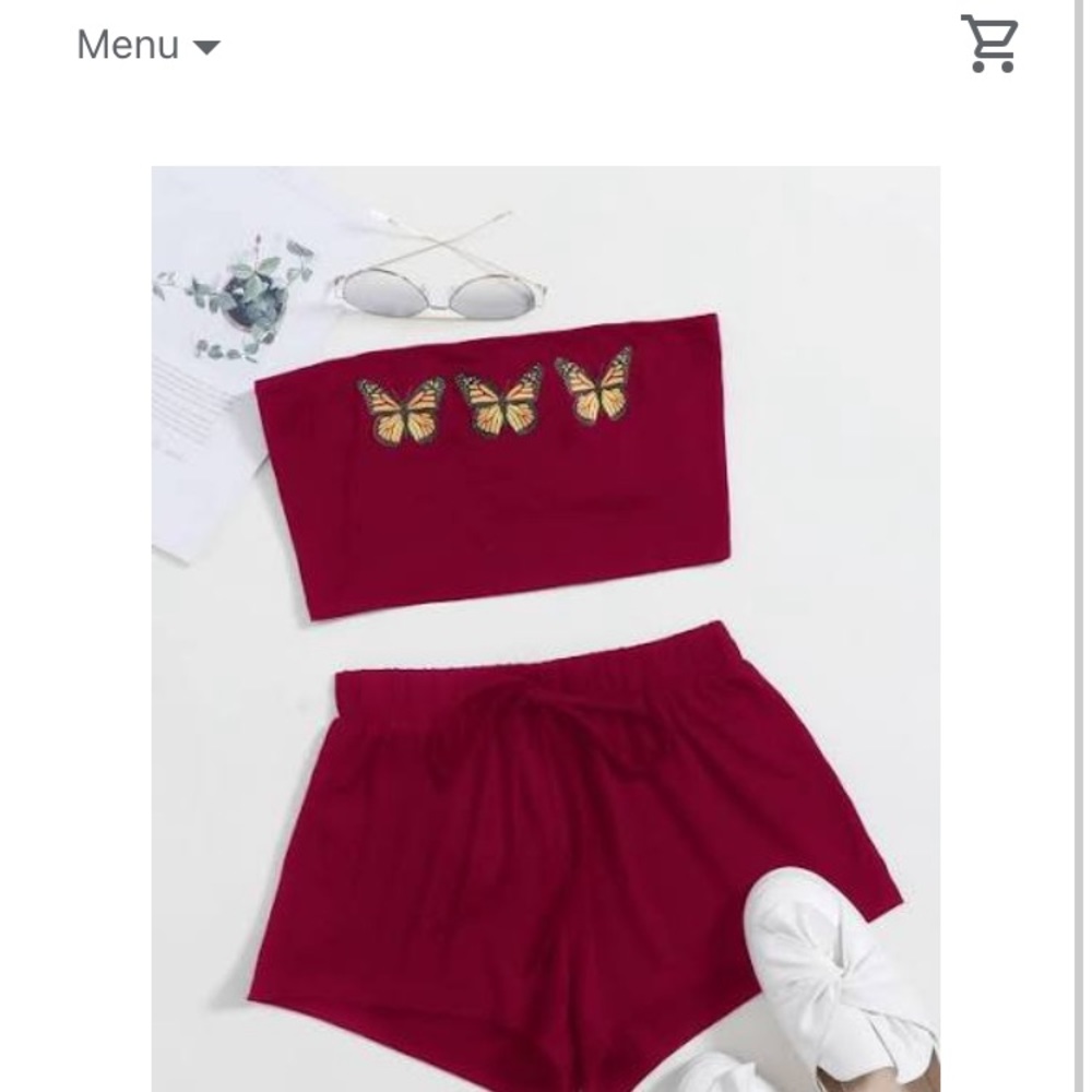 Crop top and shorts
